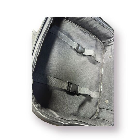 Overnight Bag Air Travel‎ Carry-on Luggage Heart Jacquard and Brown Croc Piping - Picture 8 of 9